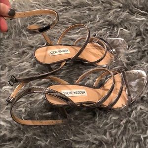 Silver Strappy Steve Madden Heels